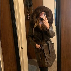 Real Leather Winter Coat